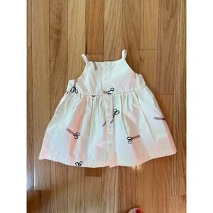 NWT Tiny Cottons Scissor Dress with buttons. 3/6M
